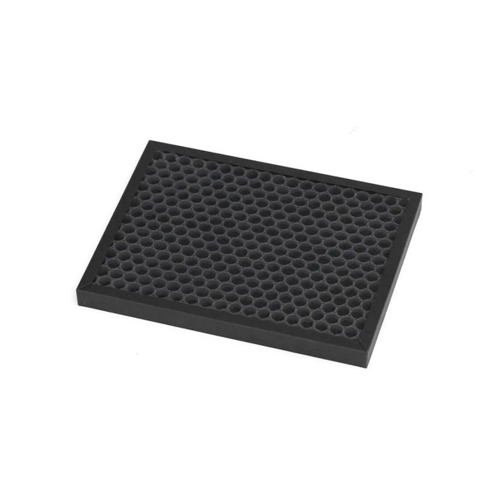 Square panel filter with pleated media in a metal frame, photographed on a white background.