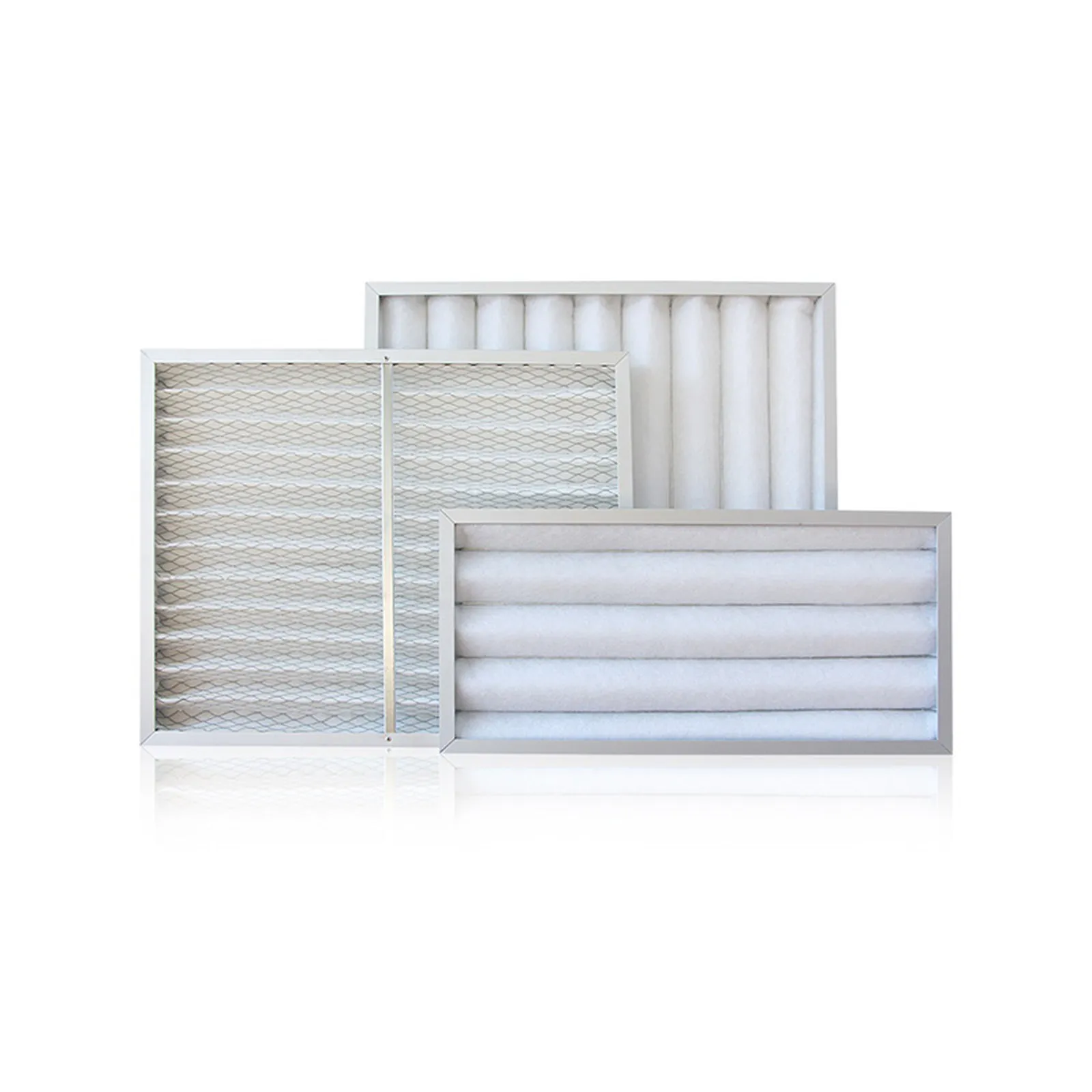 Pleated panel pre-filter in a shallow frame, photographed on a white background.